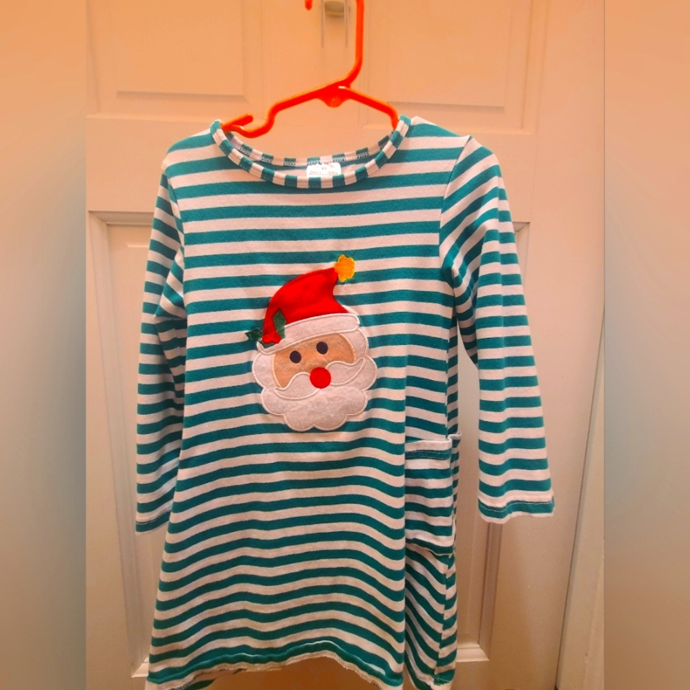 Striped Santa Kids Dress